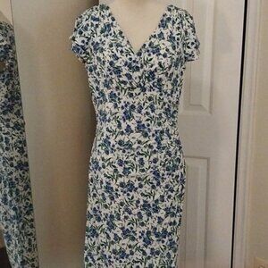 Floral Blue and White Mini Dress